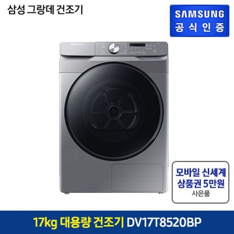 삼성 건조기 그랑데 17kg 실버 DV17T8520BP