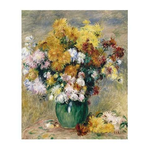 뮤라섹 오크 프레임 에디션 르누아르 꽃병의 국화다발