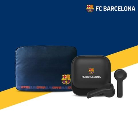 [FC바르셀로나] (블랙)FC바르셀로나 무선 이어폰 FCB-BE151K+다용도파우치
