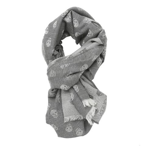 [Alexander Mcqueen] 알렉산더 맥퀸 스컬 프린트 울실크 스카프 (557705 4617Q 1478)