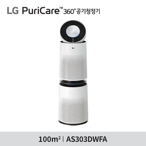 [삼성카드5%할인][LG](m)퓨리케어 360 플러스 공기청정기 듀얼 AS303DWFAM(화이트/2단+무빙휠)