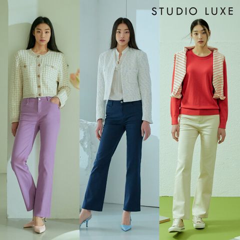 스튜디오럭스 23SS 여성 코튼스트레치 컬러 데님 3종