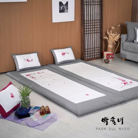 [더블]박술녀 순면 자수광목 화연 보료 요세트