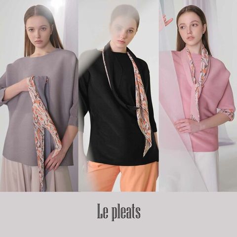 [런칭가79900원] 르플리츠  플리츠 블라우스 + 스카프 세트