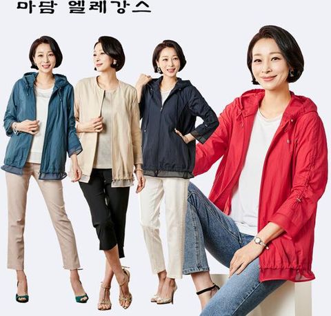 마담엘레강스 크리스티 메쉬 배색 점퍼