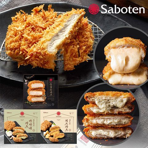 [삼성5%할인](m)[사보텐] 통등심돈카츠6팩+콰트로2팩+마늘치즈2팩+소스1병