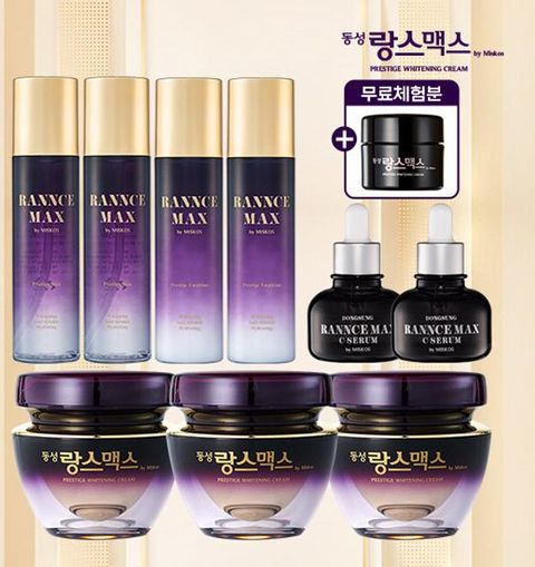 [방송에서만] 랑스맥스 기미 특화 크림 기초 풀세트 (크림 50g*3개 + 스킨 120ml*2개 + 에멀젼 120ml*2개 + C세럼 25ml*2개+무료체험분 크림 20g)