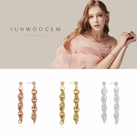 준우젬 실버925 로프 체인 귀걸이