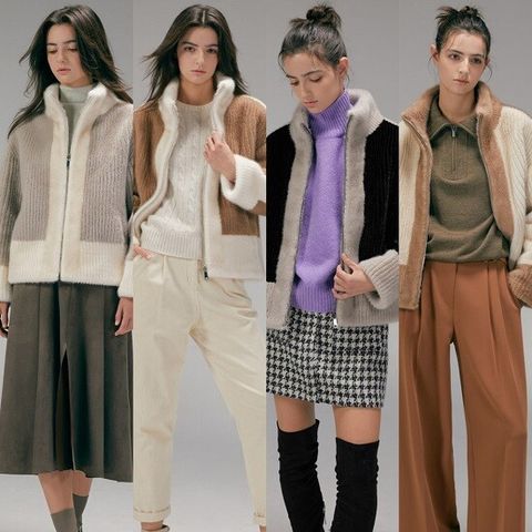 리오벨[Liobell] 23FW NEW FauxFur 리버시블 하이넥 하프코트