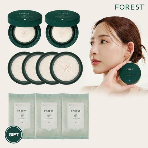 [카드 5%할인][방송에서만] 그린핑거 포레스트 멀티선쿠션 세트 (선쿠션 본품2+리필4+클렌징티슈 3통)N