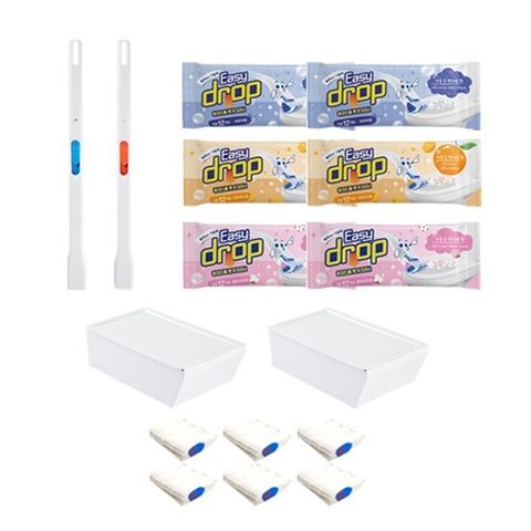 시즌3 이지드롭 변기크리너 핸들2개+리필6팩(12p/팩)