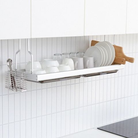 [카드 5%할인]로긴 상부장 부착식 스텐 식기 건조대 , 싱크대 선반 840폭 (실버)