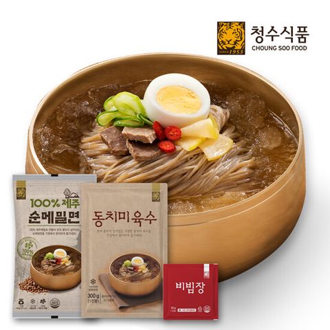 100%제주순메밀면 18인분(면18팩+동치미육수10팩+비빔장8팩)