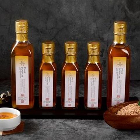 정준호 양심 참기름 5본입 세트 (양심 참기름 300mlX2병+120mlX3병+양심 참깨박 1kg)