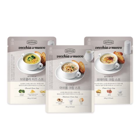 베키아에누보 스프180g x 9개 머쉬룸 3+브로콜리 3+포테이토 3