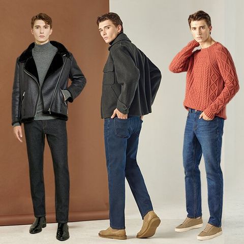 맥스튜어트 남성 라이크라 플리스 본딩 데님 3종