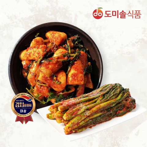[삼성카드5%할인](m)도미솔 박미희 총각김치 3kg+갓김치 2kg