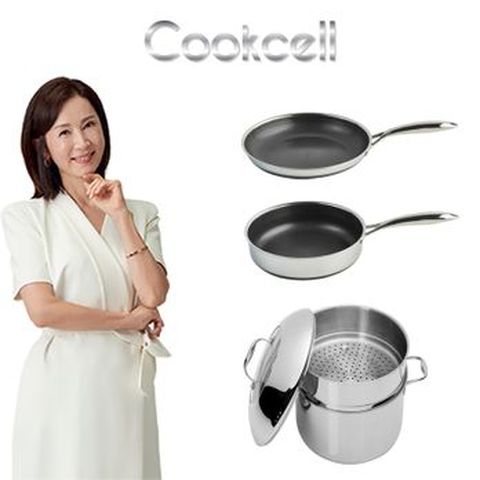 전인화의 쿡셀 세라믹 더블 블랙큐브 프라이팬 28cm+소테팬 28cm+9L 특대곰솥