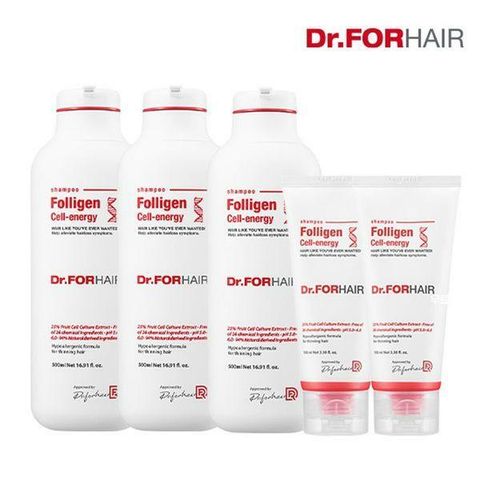 [삼성카드5%할인]닥터포헤어 셀에너지 샴푸 500ml x3개 + 100ml x2개