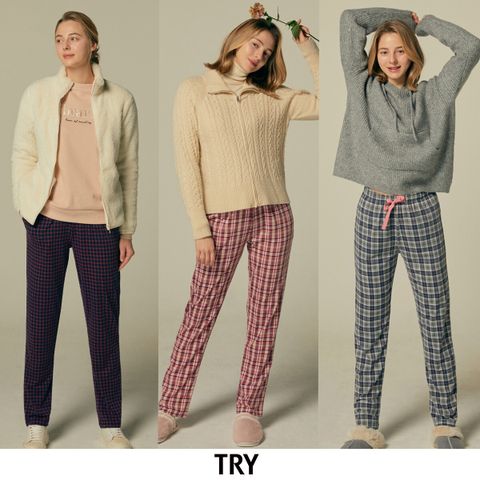 [NH카드5%할인][M] TRY 기모 파자마 팬츠 3종(여)