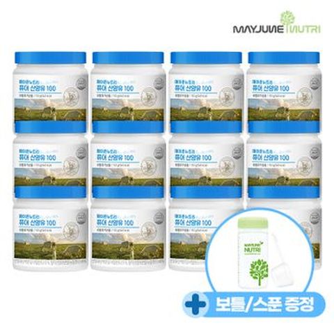 (일)메이준뉴트리 퓨어 산양유100 12통+보틀+스푼