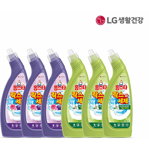 [삼성카드5%할인]LG생활건강 홈스타 락스와세제 후로랄파인 750ml*3+허벌시트러스 750ml*3개