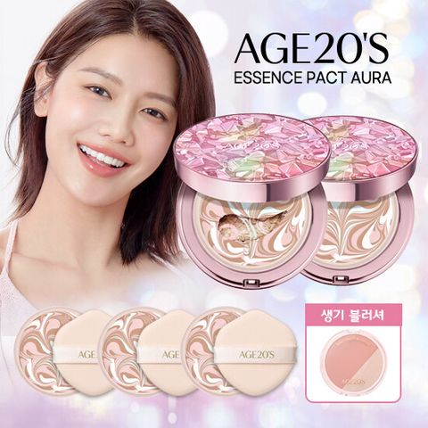 최신상 에이지투웨니스 AGE 20S 에센스 커버팩트 아우라 (5개용량+블러셔)