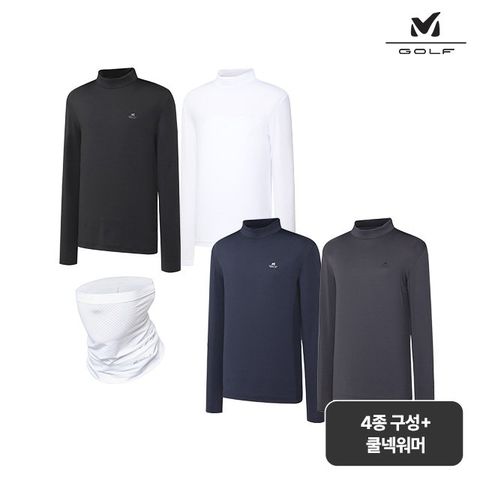 밀레골프 24SS 최신상! 기능성(asKin) 아이스쿨 티셔츠 4종 + 쿨넥워머 1종, 남성