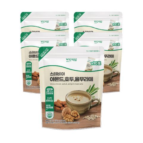 맛있는家 비단식당 스테비아 아몬드, 호두, 율무라떼 300g x 5봉
