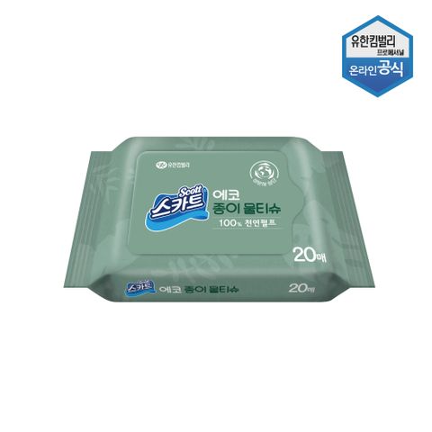 스카트 에코 종이 물티슈 휴대용 20매 41803