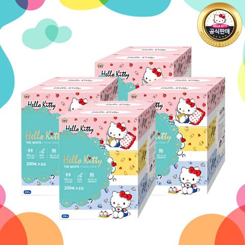 헬로키티 더화이트 미용티슈 200매x6개입x4팩 (총24개)