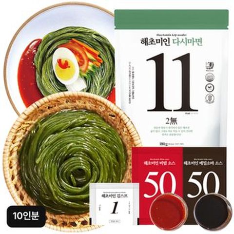 해초미인 다시마면 세트 10인분 (다시마면X10+비빔X5+소바X5+김스프X5)