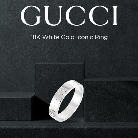 ◆ 18K GOLD 아이코닉 반지 화이트골드(YBC073230002)
