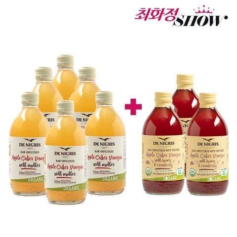 ♥최화정쇼♥데니그리스 사과초모식초 6병+허니크랜베리 애사비