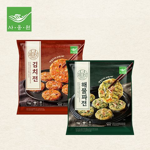 사옹원 더제대로만든김치전1kg*1팩+더제대로만든해물파전1kg*1팩