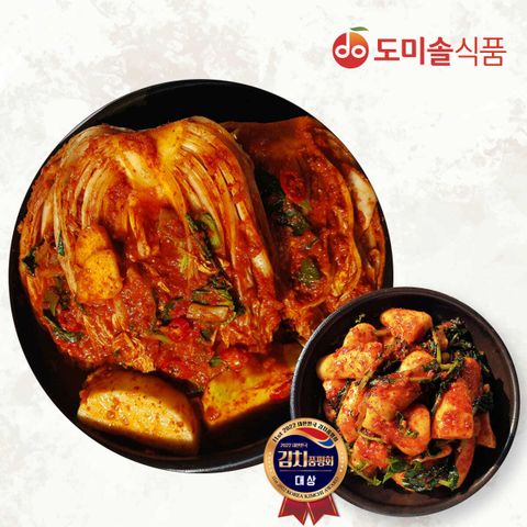 [삼성카드5%할인](m)도미솔 박미희 사랑채포기김치 3 kg+총각김치 2kg