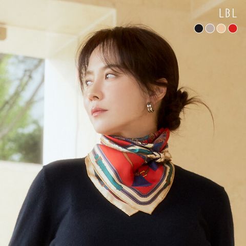 (런칭가 69,900원)24FW 실크100 양면 벌룬투어 스카프