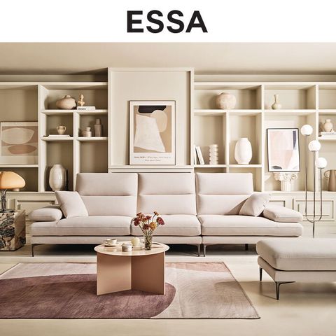ESSA 프라도 4인 스윙기능 리브 패브릭 소파