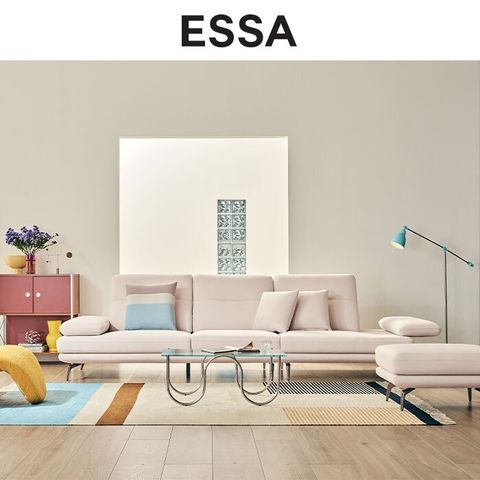 [삼성카드5%할인][쿠션2개증정] 베로나 4인 리브 패브릭 소파+스툴