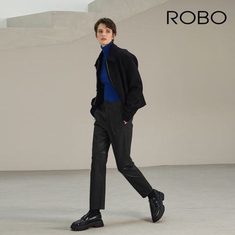 로보 이태리 램스킨 레더 텐션 팬츠