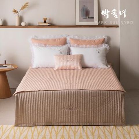 박술녀 사틴 자카드 자수레이스 볼륨패드