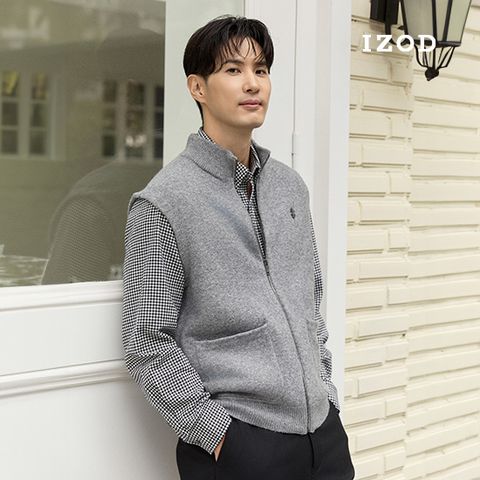 [최초가79,000] IZOD 아이자드 24FW 울블렌드 집업 베스트 남성