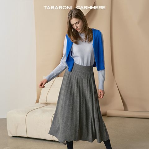 [런칭가249,000원]타바로니 캐시미어100% 여성 A라인 스커트