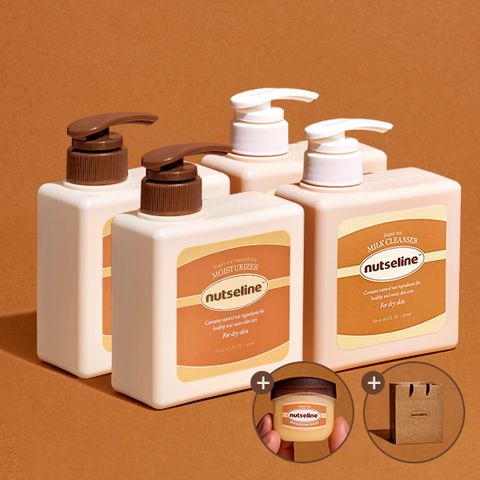 [바디 반반세트] 무향 바디로션 500ml x2+바디워시 500ml x2+[증] 너리싱밤 미니+쇼핑백