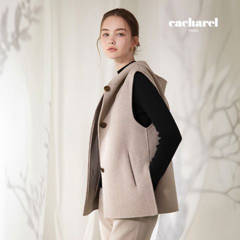 [최초가 69,900원] 까사렐 울블렌드 핸드메이드 후드베스트