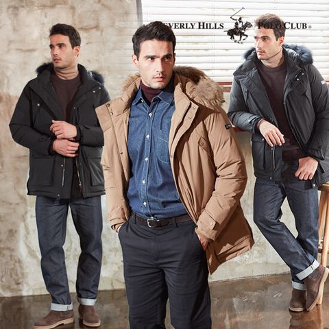 비버리힐즈폴로클럽 남성 리얼라쿤퍼 다운자켓