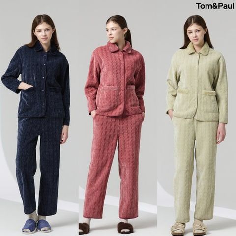 [탐앤폴] (최종가) 탐앤폴 여성 쉬니얼 자카드 기모 자켓 팬츠 SET