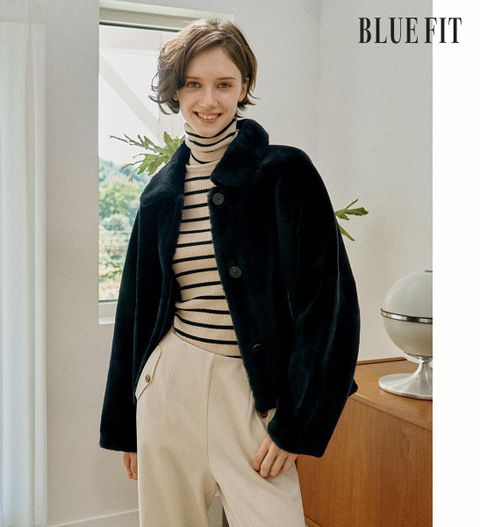 [카드 5%할인]블루핏 스페인 라도마 리버시블 숏 무스탕