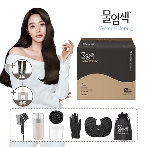 프리미엄 물염색 총 22회분(미디엄브라운/내추럴블랙)+두피영양