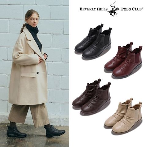 24FW 최신상 [비버리힐즈폴로클럽] 셔링 앵클 기모 부츠